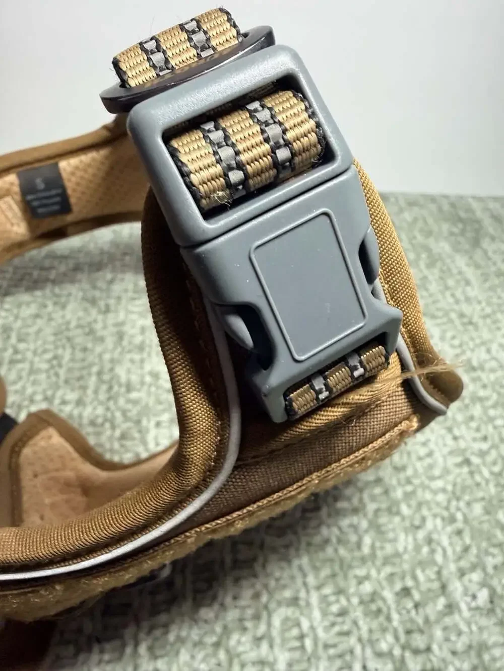 Auroth Tactical Dog Harness with Handle and ID Tag Window, Brown, Size Small